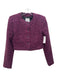 Zara Size S Pink, Purple & Black Poly Blend Button Up Shoulder Pads Jacket Pink, Purple & Black / S