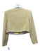 MNG Size M Yellow & Cream Cotton Blend Houndstooth Pearl Button Pockets Jacket Yellow & Cream / M