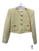 MNG Size M Yellow & Cream Cotton Blend Houndstooth Pearl Button Pockets Jacket Yellow & Cream / M