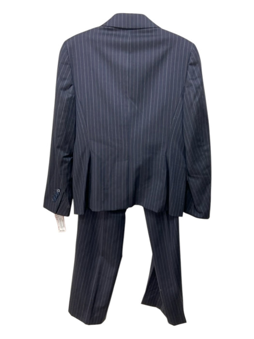 Brooks Brothers Size 4P Navy Blue Print Wool Vertical Pinstripe Blazer Pant Set Navy Blue Print / 4P