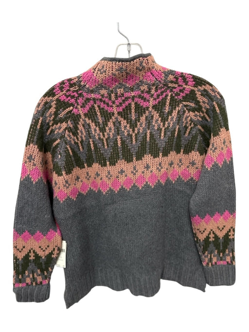 By Anthropologie Size SP gray & pink Wool Blend Knit Mock Neck Sweater gray & pink / SP