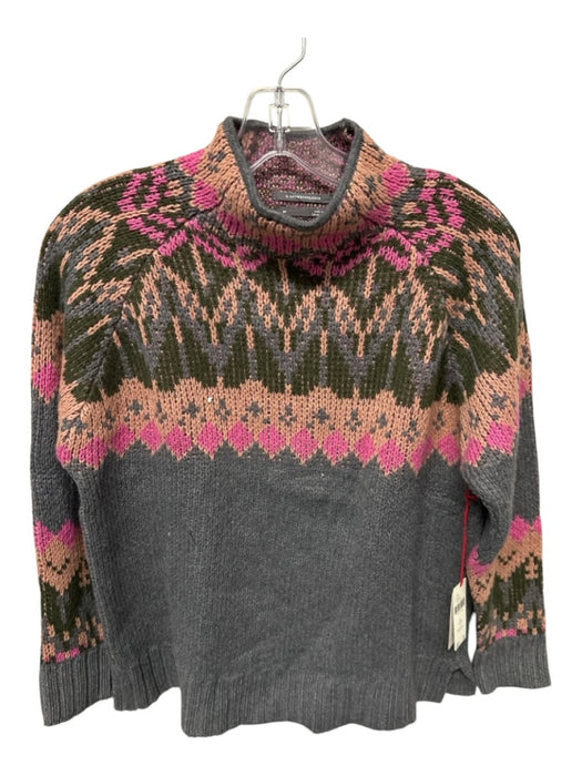 By Anthropologie Size SP gray & pink Wool Blend Knit Mock Neck Sweater gray & pink / SP