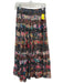 Vintage Size Small Black & Multi Tiered Mixed Floral Maxi Elastic Waist Skirt Black & Multi / Small