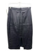 Firenze Size 12 Black Leather Back Zip Midi Skirt Black / 12