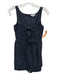 Rebecca Taylor Size S Black Missing Fabric Tie Front Back Zip Sleeveless Romper Black / S