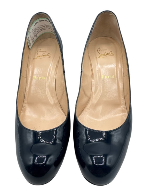 Christian Louboutin Shoe Size 38 Navy Blue Patent Leather Round Toe Pumps Navy Blue / 38