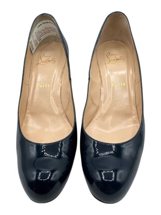 Christian Louboutin Shoe Size 38 Navy Blue Patent Leather Round Toe Pumps Navy Blue / 38