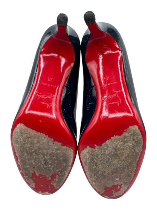 Christian Louboutin Shoe Size 38 Navy Blue Patent Leather Round Toe Pumps Navy Blue / 38