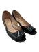 Chanel Shoe Size 38 Black Patent Leather Peep Toe Square Toe Tapered Heel Pumps Black / 38