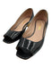Chanel Shoe Size 38 Black Patent Leather Peep Toe Square Toe Tapered Heel Pumps Black / 38