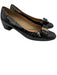 Ferragamo Shoe Size 7.5 Black & Gray Patent Leather Cap Toe Bow Detail Pumps Black & Gray / 7.5