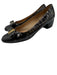 Ferragamo Shoe Size 7.5 Black & Gray Patent Leather Cap Toe Bow Detail Pumps Black & Gray / 7.5