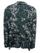 Giorgio Armani Size 48 Green & Navy Silk & Linen Crochet Lace Abstract Jacket Green & Navy / 48