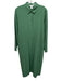 Athleta Size M Green Polyester Collared Button Down Pockets Long Sleeve Dress Green / M
