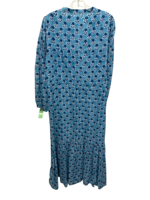 India Collection Emerson Fry Size L Blue Print Cotton floral print Dress Blue Print / L