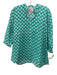 Mod's Mahal Size L Green Print Cotton Leaf Print 3/4 Sleeve Top Green Print / L