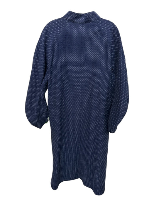 Maria + Cornejo Size 14 Navy & White Print Button Accentts swiss dot Dress Navy & White Print / 14