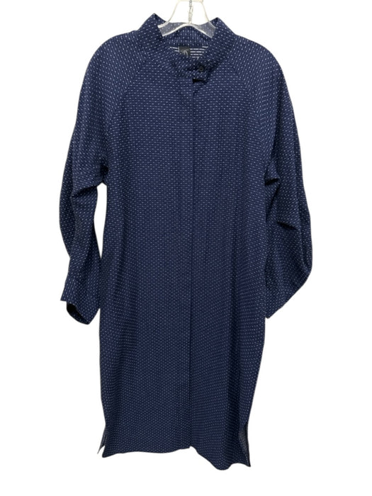 Maria + Cornejo Size 14 Navy & White Print Button Accentts swiss dot Dress Navy & White Print / 14