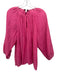 COS Size 8 Pink Missing Fabric Tag Front Keyhole Crinkle Long Sleeve Top Pink / 8
