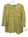 Madison Mathews Size M Yellow, Green, Blue Cotton Half Button Floral Top Yellow, Green, Blue / M