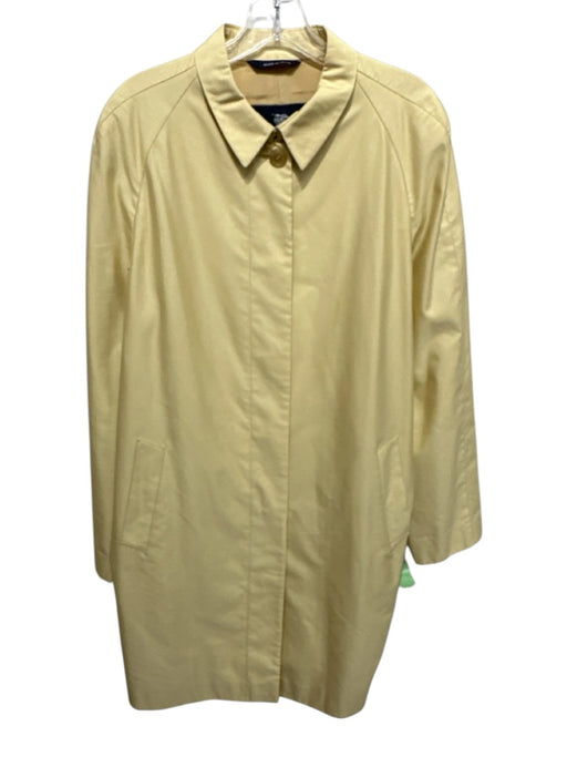 Burberry London Size 14 Yellow Tan Rayon Button Down Collared Long Sleeve Jacket Yellow Tan / 14