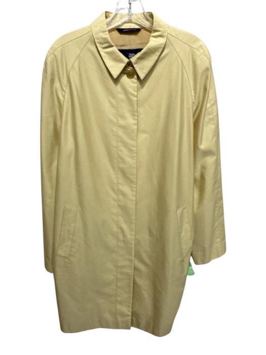 Burberry London Size 14 Yellow Tan Rayon Button Down Collared Long Sleeve Jacket Yellow Tan / 14