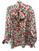 Ann Mashburn Size M Cream, Pink & Green Silk Botanical Print Long Sleeve Top Cream, Pink & Green / M
