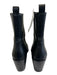 Open Edit Shoe Size 11 Black Leather Stacked Heel Ankle Elastic Booties Black / 11