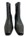 Open Edit Shoe Size 11 Black Leather Stacked Heel Ankle Elastic Booties Black / 11