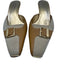 Gucci Shoe Size 11 Tan & cream Leather Suede Kitten Heel Buckle Vintage Mules Tan & cream / 11