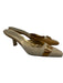Gucci Shoe Size 11 Tan & cream Leather Suede Kitten Heel Buckle Vintage Mules Tan & cream / 11
