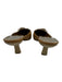 Gucci Shoe Size 11 Tan & cream Leather Suede Kitten Heel Buckle Vintage Mules Tan & cream / 11