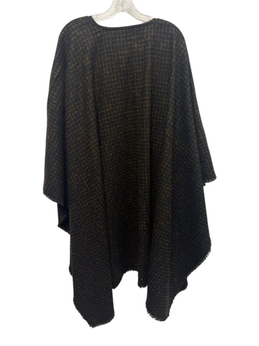 Magid Bernard Size 10 Black & Brown Wool Fringe Edging Back Zip Grid Skirt Set Black & Brown / 10