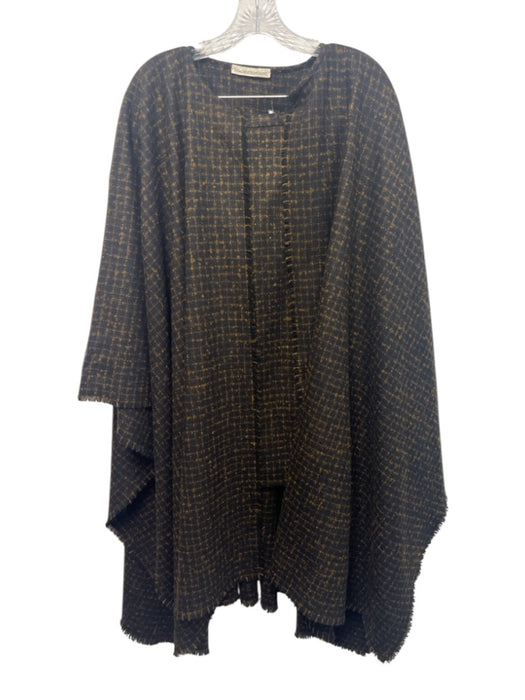 Magid Bernard Size 10 Black & Brown Wool Fringe Edging Back Zip Grid Skirt Set Black & Brown / 10