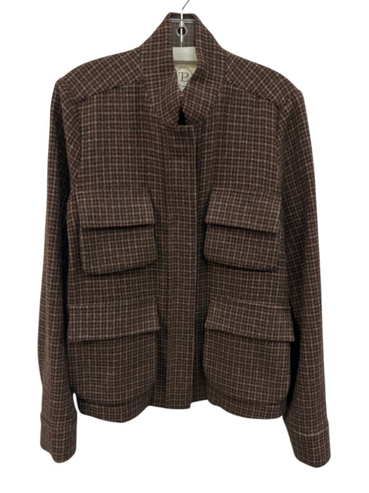 The Little Project Size L Black & Brown Wool Blend Houndstooth Jacket Black & Brown / L