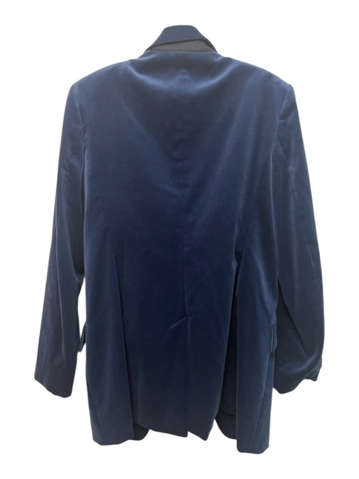 Sportmax Code Size 12 Blue Cotton Blend Velvet Open Front Flap Pockets Jacket Blue / 12