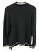 Alice + Olivia Size XL Black & White Cotton Blend Waffle Knit Beaded Trim Jacket Black & White / XL