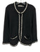 Alice + Olivia Size XL Black & White Cotton Blend Waffle Knit Beaded Trim Jacket Black & White / XL
