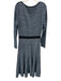 The Fold Size L Mixed Blues Viscose Blend Metallic Thread Chevron Knit Dress Mixed Blues / L