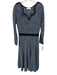 The Fold Size L Mixed Blues Viscose Blend Metallic Thread Chevron Knit Dress Mixed Blues / L