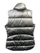 Athleta Size M Silver Nylon Metallic Zip & Snap Button Front Quilted Puffer Vest Silver / M