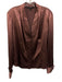 Lafayette 148 Size 14 Mauve Pink Silk Satin Long Sleeve Button Front V Neck Top Mauve Pink / 14