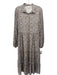 Karlie Size M Orange, Purple, Brown print Polyester Long Sleeve Buttons Dress Orange, Purple, Brown print / M