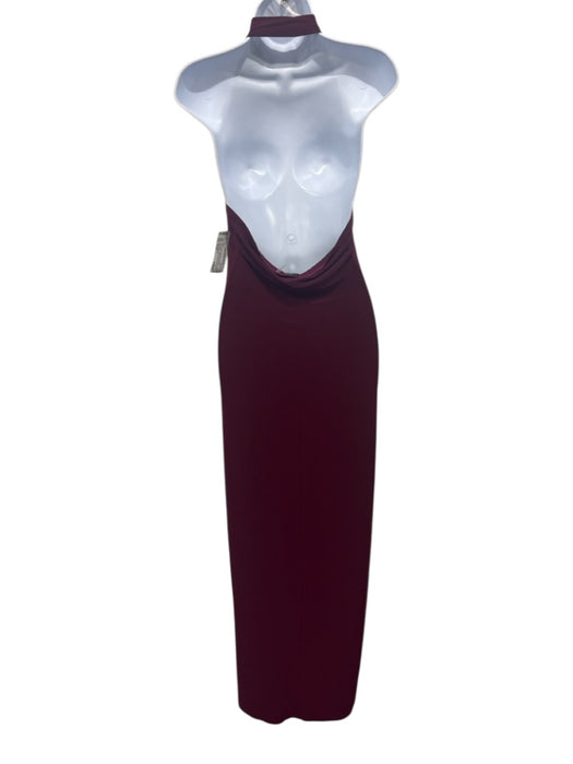 Norma Kamali Size M/38 Plum Purple Polyester & Spandex Sleeveless Halter Dress Plum Purple / M/38