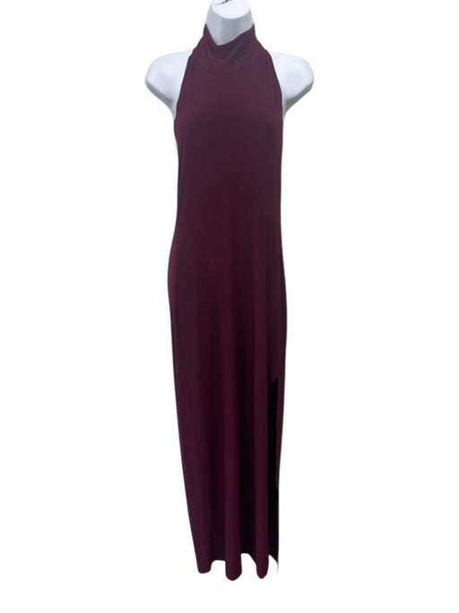 Norma Kamali Size M/38 Plum Purple Polyester & Spandex Sleeveless Halter Dress Plum Purple / M/38