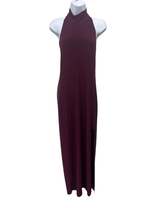 Norma Kamali Size M/38 Plum Purple Polyester & Spandex Sleeveless Halter Dress Plum Purple / M/38