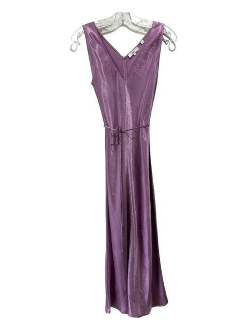 Vince Size XS Purple Acetate Solid Maxi Shine Sleeveless Dress Purple / XS