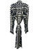 Farm Rio Size M Black & White Viscose Long Sleeve Abstract Print Buttons Dress Black & White / M