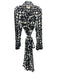 Farm Rio Size M Black & White Viscose Long Sleeve Abstract Print Buttons Dress Black & White / M