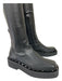 Valentino Shoe Size 40 Black Leather Lug Sole Studded Knee High Pull On Boots Black / 40